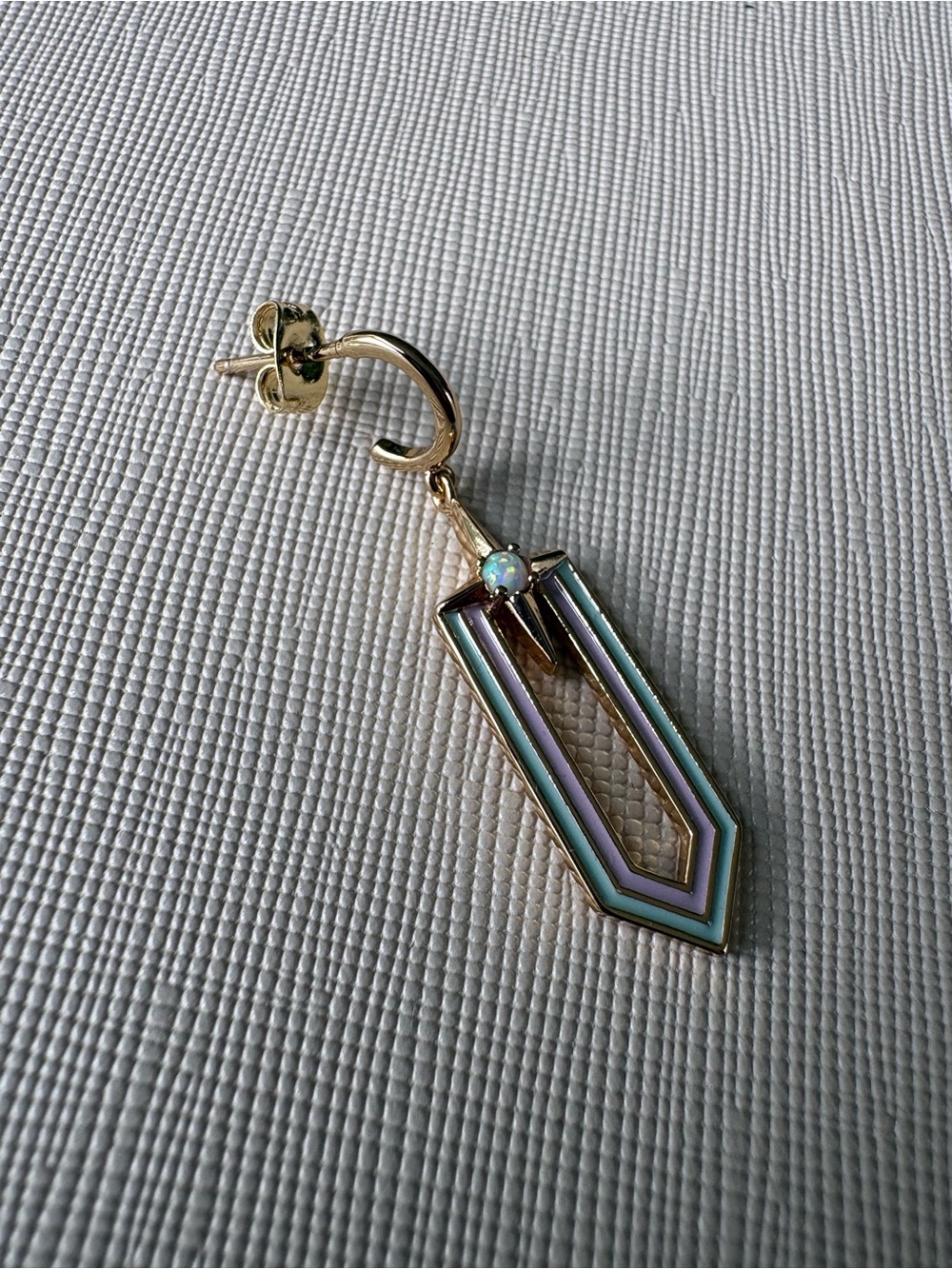Elizabeth Stone Geometric Drop Earrings in Gold & Multicolor - Picture 3 of 5